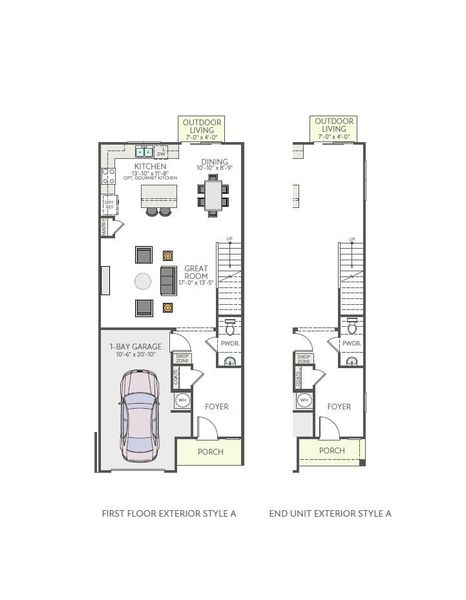 2D floor plan layout for the Mitchell by Tri Pointe Homes in Summit At Homestead, Chapel Hill, NC (Image 5).