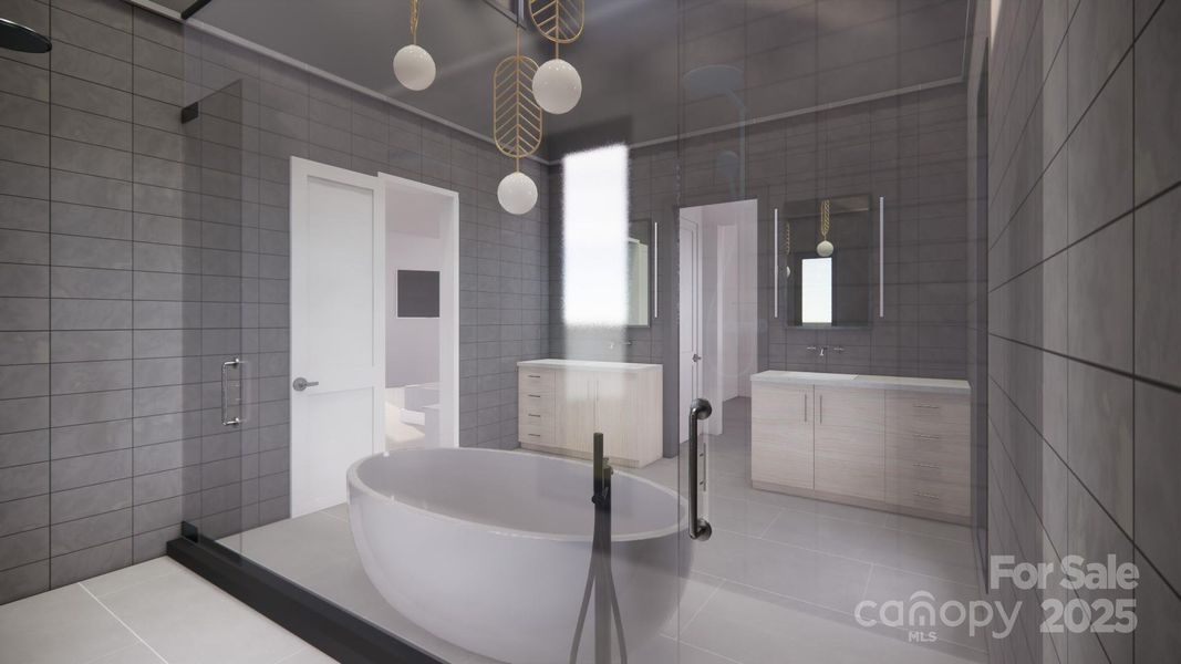 Primary bathroom rendering