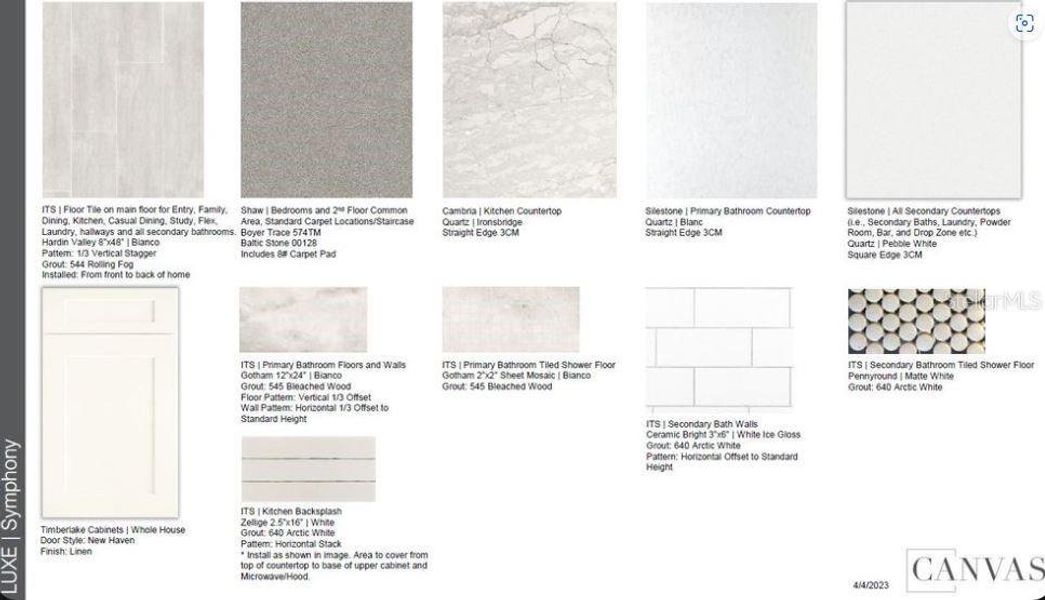 Design selections ~ Home is under construction, selections are subject to change