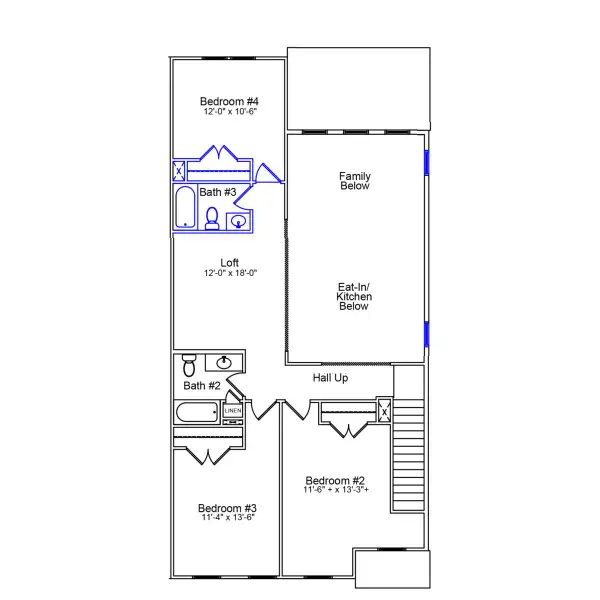 2D floor plan layout of this home in Grand Park, Leland, NC (Image 4).