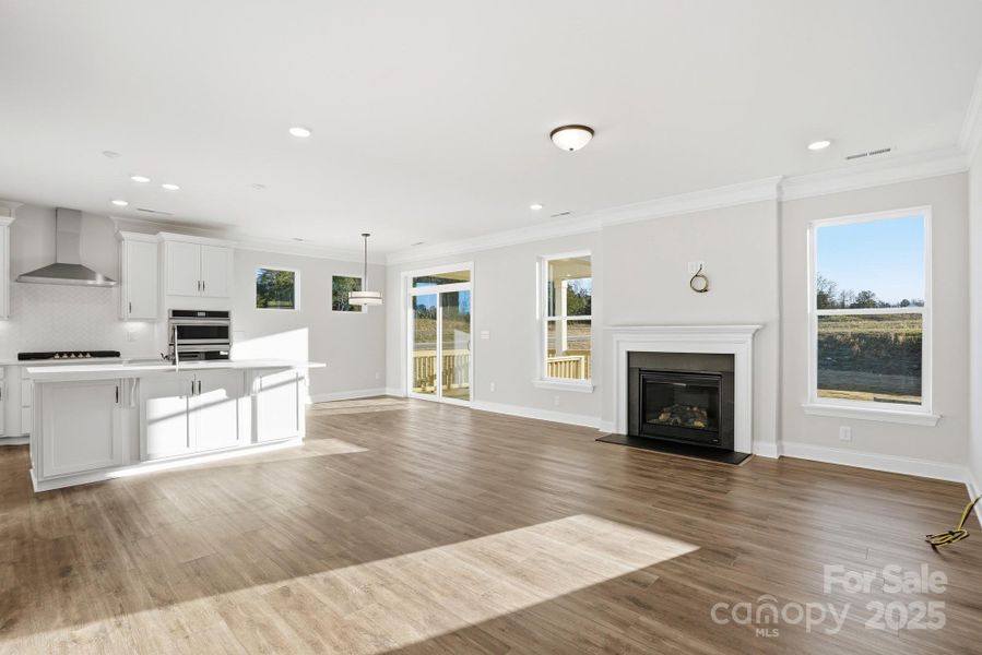 Family Room with gas fireplace