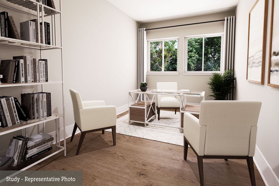 Representative furnished interior of a home built from the The Calderon by David Weekley Homes in The Woodlands Hills 70’, Willis (Image 5).