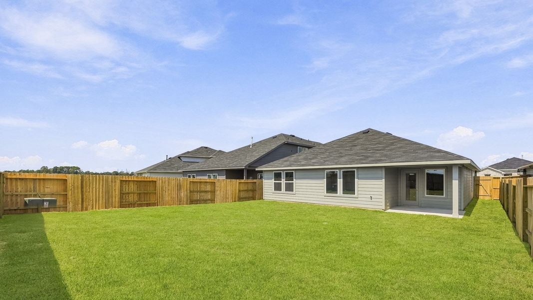 Exterior details and patio area of a home in Newport Pointe, Crosby (Image 3).