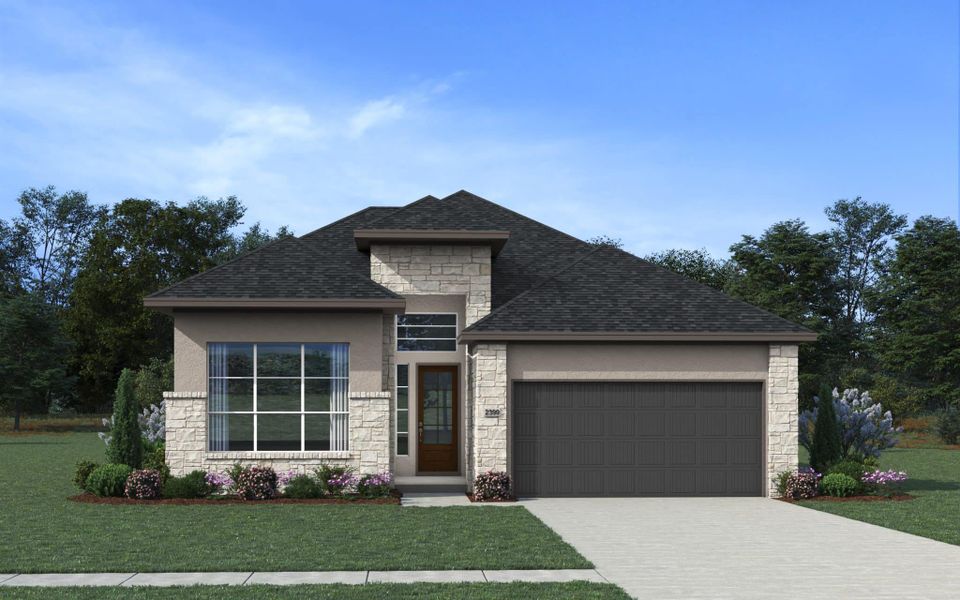 Front exterior of a new home in Prominence – Now Selling, San Antonio, TX, highlighting curb appeal (Image 26).