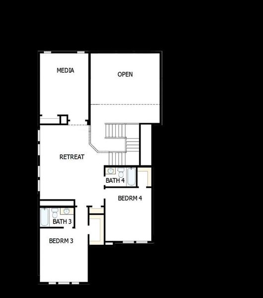 2D floor plan layout of this home in The Ridge at Northlake, Northlake, TX (Image 4). 2D floor plan layout of this home in The Ridge at Northlake, Northlake, TX (Image 4).
