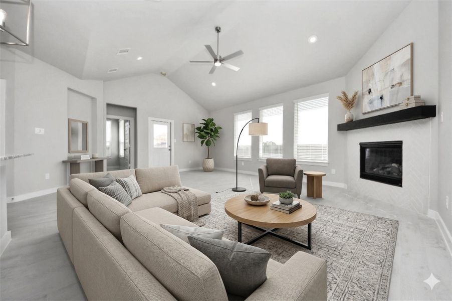 Virtually Staged - Living Room. Sample photo of completed home with similar floor plan. Actual colors and selections may vary. Virtually Staged - Living Room. Sample photo of completed home with similar floor plan. Actual colors and selections may vary.