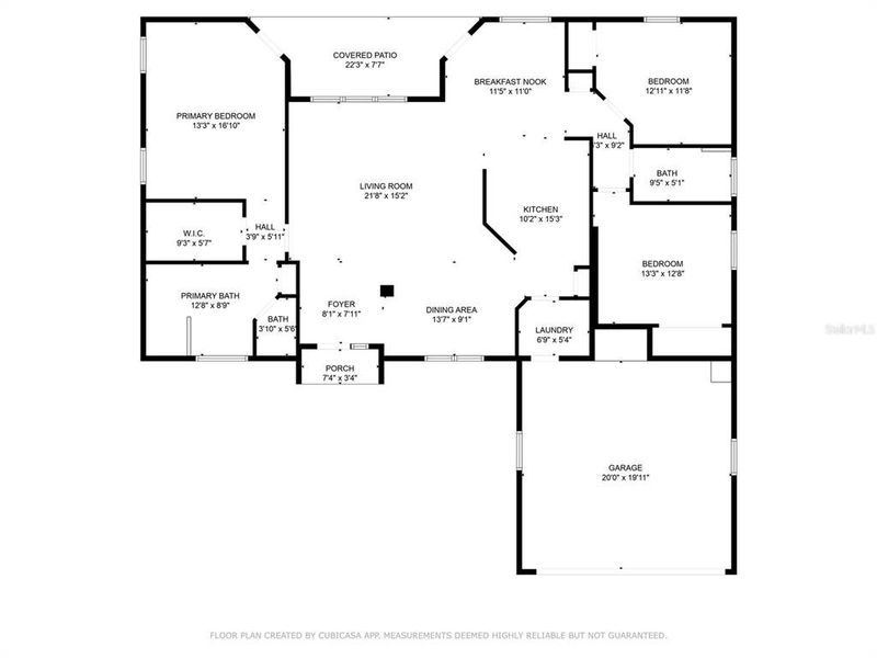 2D floor plan layout of this home in Rainbow Springs, Dunnellon, FL (Image 3).