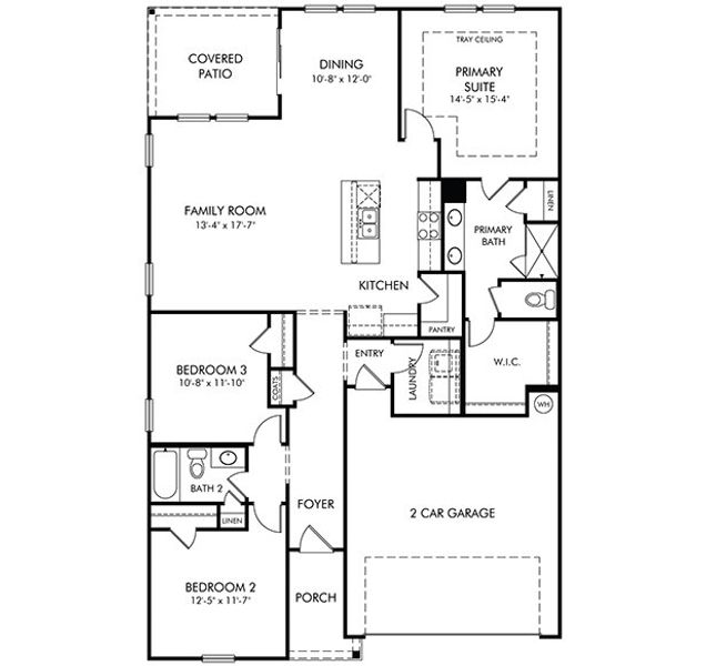 2D floor plan layout for the Chandler by Meritage Homes in Briarcreek - Legacy Series, Cane Ridge, TN (Image 3).