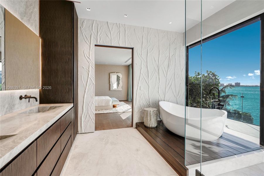 Furnished interior view inside a new home in , Miami Beach (Image 8).