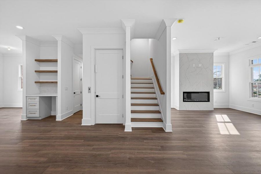 Spacious, unfurnished interior of a new home in Skyview On Broad, Sugar Hill (Image 43). Spacious, unfurnished interior of a new home in Skyview On Broad, Sugar Hill (Image 43).