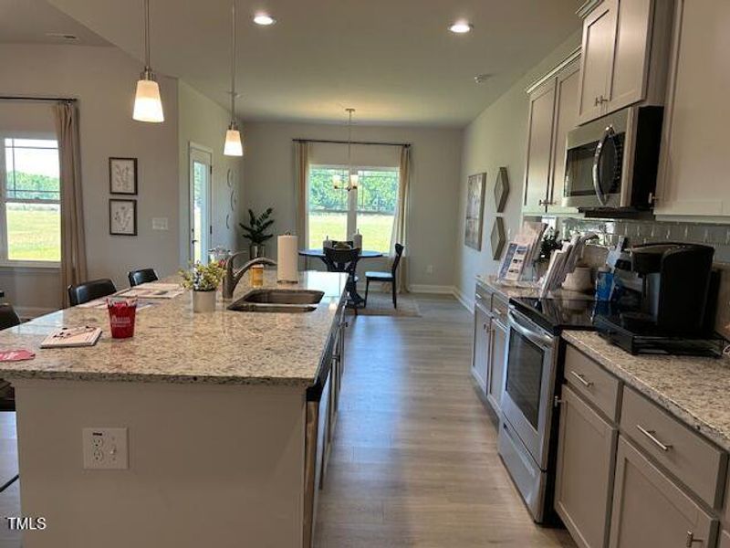 Kitchen island side view