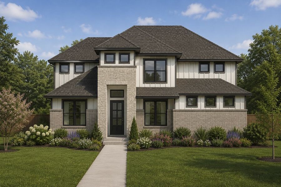 Representative exterior photo of a completed home built from the The Carlyle II by Lillian Custom Homes in Ten Mile Creek, DeSoto, TX (Image 6).