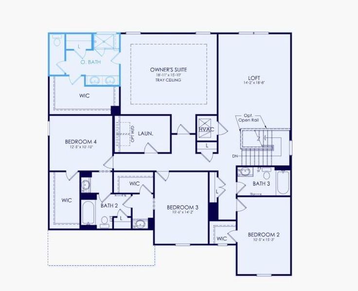 2D floor plan layout of this home in Hamilton Place, Cartersville, GA (Image 3).