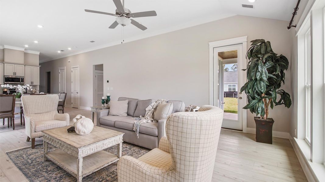 Furnished interior view inside a new home in Breakfast Point East Phase II, Panama City Beach (Image 16). Furnished interior view inside a new home in Breakfast Point East Phase II, Panama City Beach (Image 16).