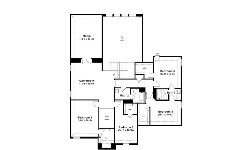 2D floor plan layout of this home in Hawkes Landing, Leander, TX (Image 3). 2D floor plan layout of this home in Hawkes Landing, Leander, TX (Image 3).