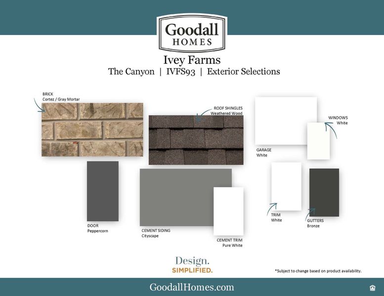 Sample of building materials used in homes in Ivey Farms, Farragut (Image 32). Sample of building materials used in homes in Ivey Farms, Farragut (Image 32).