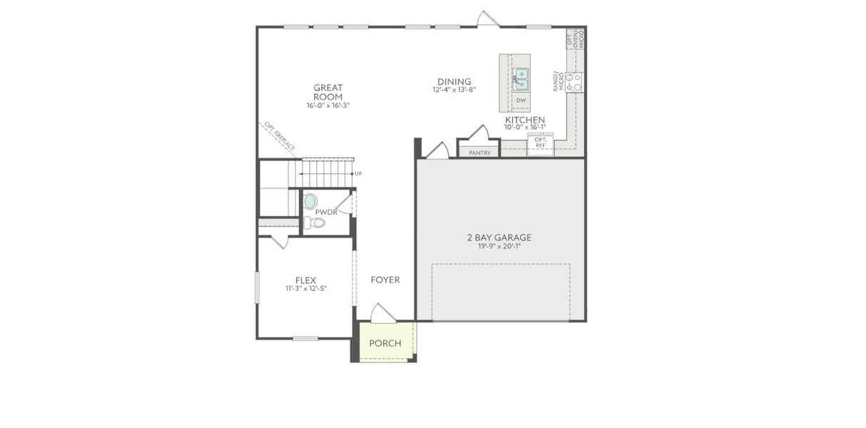 2D floor plan layout for the Ivy by Tri Pointe Homes in LaPrelle, Haslet, TX (Image 5).