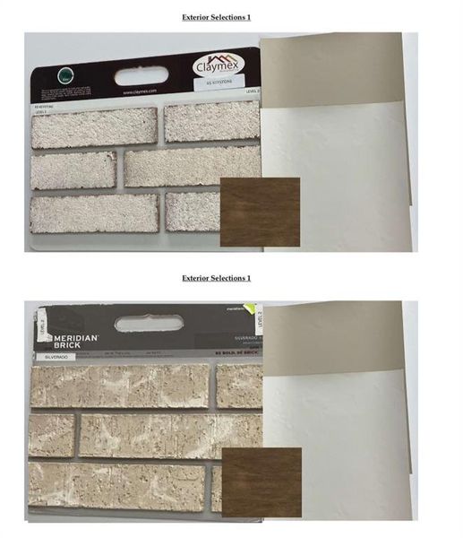 Brick and Exterior Color Selections