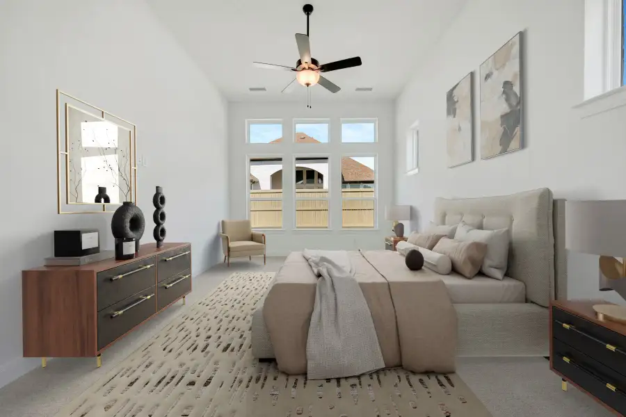 Furnished interior view inside a new home in Pecan Square - Gardens, Northlake (Image 6). Furnished interior view inside a new home in Pecan Square - Gardens, Northlake (Image 6).