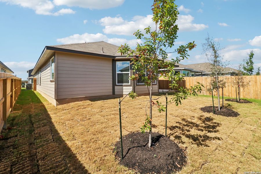 Exterior details and patio area of a home in Estancia Ranch - Premier Series, San Antonio (Image 29).