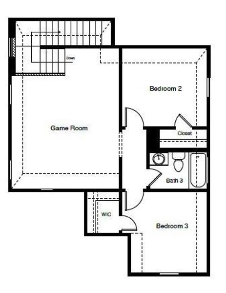 D.R. Horton's Sabine floorplan, 2nd floor - All Home and community information, including pricing, included features, terms, availability and amenities, are subject to change at any time without notice or obligation. All Drawings, pictures, photographs, video, square footages, floor plans, elevations, features, colors and sizes are approximate for illustration purposes only and will vary from the homes as built.