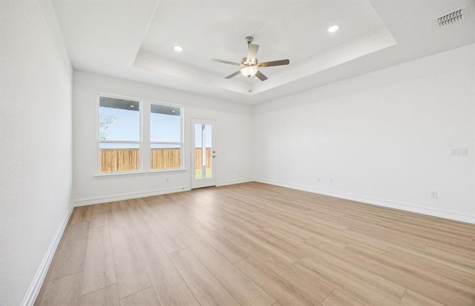 Spacious gathering room with large windows