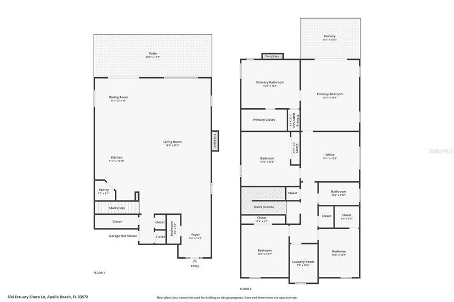 2D floor plan layout of this home in , Apollo Beach, FL (Image 3).