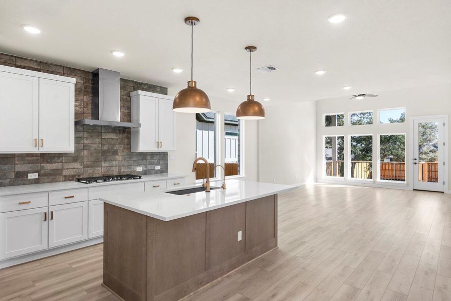Furnished interior view inside a new home in Terrace Collection at Heritage, Dripping Springs (Image 10). Furnished interior view inside a new home in Terrace Collection at Heritage, Dripping Springs (Image 10).