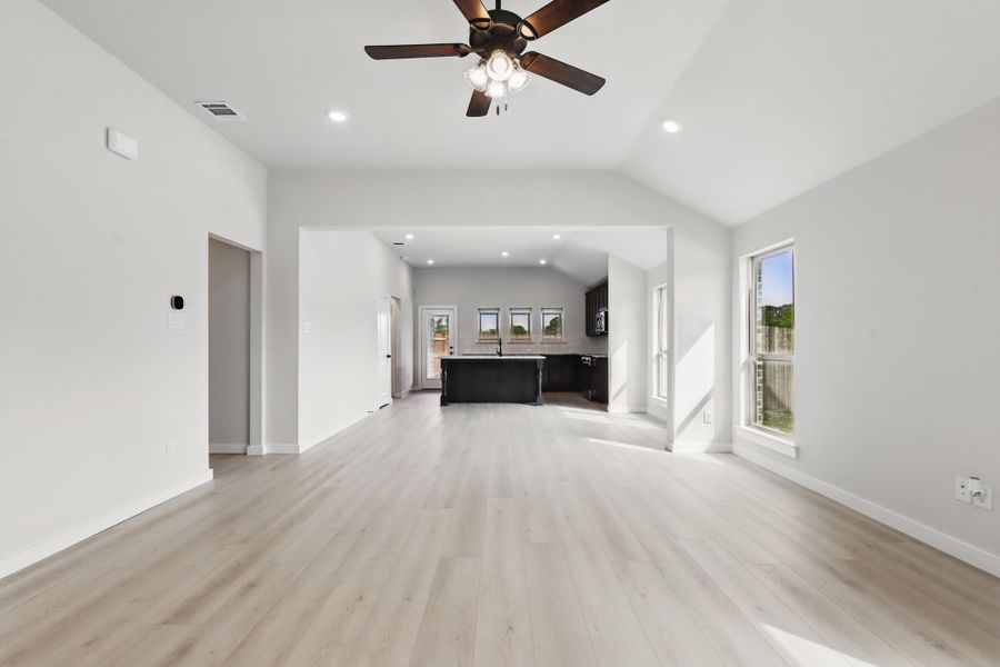 Representative unfurnished interior of a home built from the Devin by Cheldan Homes in Sunset Ridge, Keene (Image 60). Representative unfurnished interior of a home built from the Devin by Cheldan Homes in Sunset Ridge, Keene (Image 60).