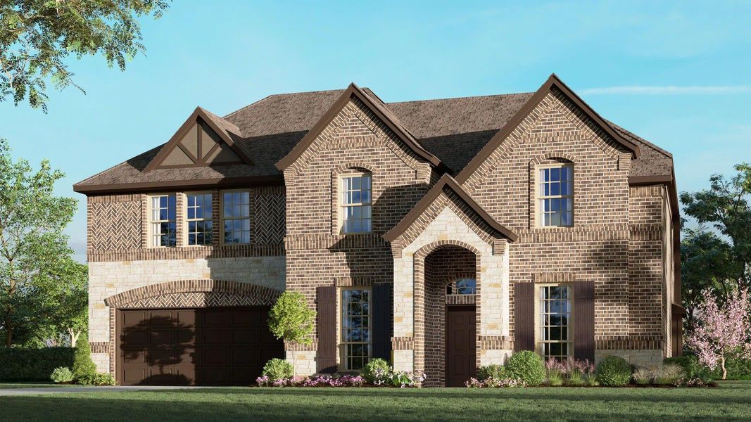 Elevation A with Stone | Concept 3135 at Redden Farms - Signature Series in Midlothian, TX by Landsea Homes