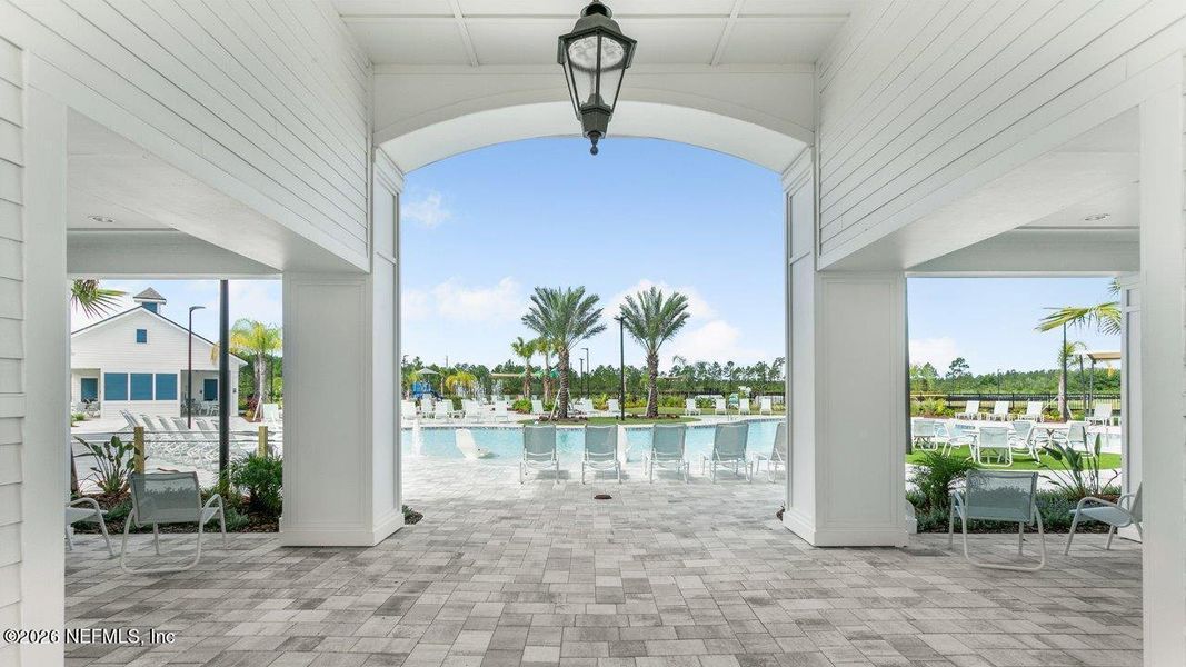 Exterior details and patio area of a home in Sawmill Branch, Palm Coast (Image 3). Exterior details and patio area of a home in Sawmill Branch, Palm Coast (Image 3).