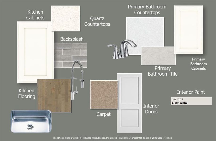 Beazer Homes Chalk Hill Teton Design Sheet.