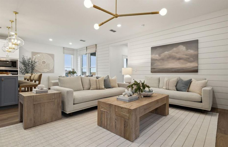 Sunlit gathering room designed for relaxation and entertainment *Model representation