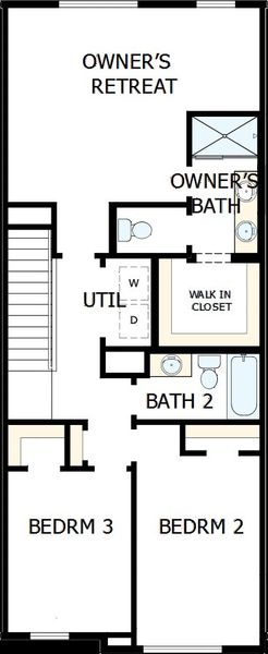 2D floor plan layout of this home in Nexus Townhomes, Gallatin, TN (Image 3).