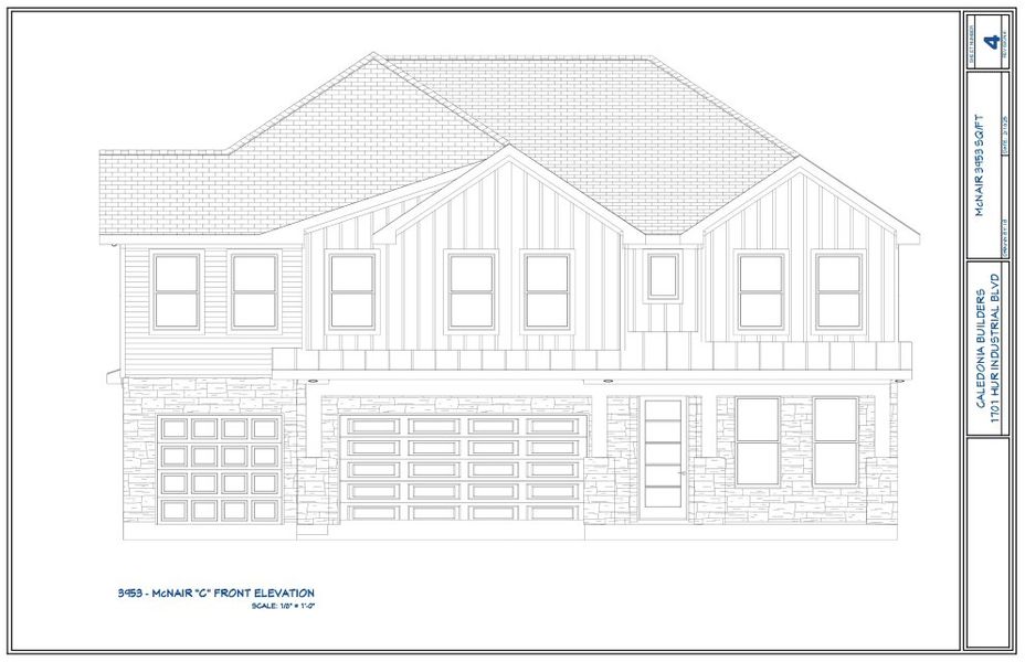 Representative rendering of the exterior for the The McNair by Caledonia Builders (Image 3).