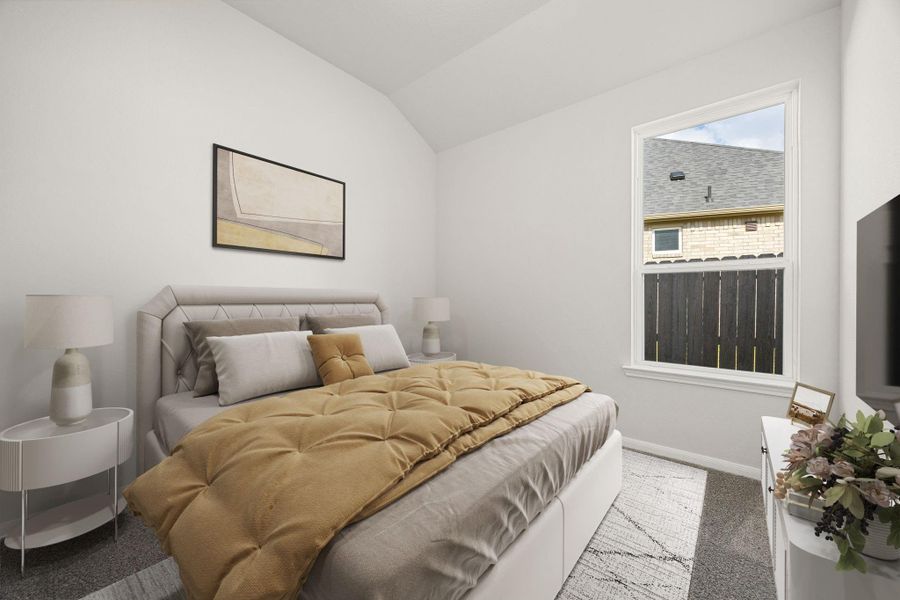 An efficient layout defines this charming bedroom, perfect for a quiet study or guest room. The space includes a single window, recessed lighting, plush carpet flooring, and an adequately sized closet, designed for comfort and functionality. An efficient layout defines this charming bedroom, perfect for a quiet study or guest room. The space includes a single window, recessed lighting, plush carpet flooring, and an adequately sized closet, designed for comfort and functionality.