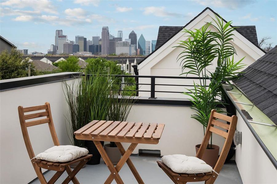 Roof top living with a view! Enjoy dinners alfresco & entertaining friends!