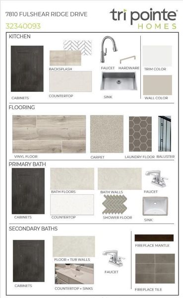 Sample of building materials used in homes in Pecan Ridge, Fulshear (Image 8).