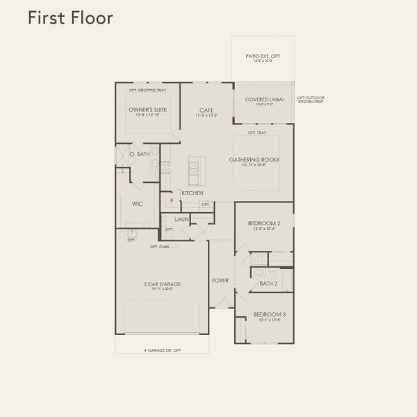 2D floor plan layout for the Cedar by Pulte Homes in Hollins Crest, Greer, SC (Image 3).