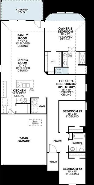 2D floor plan layout of this home in Forest Park, Princeton, TX (Image 2).