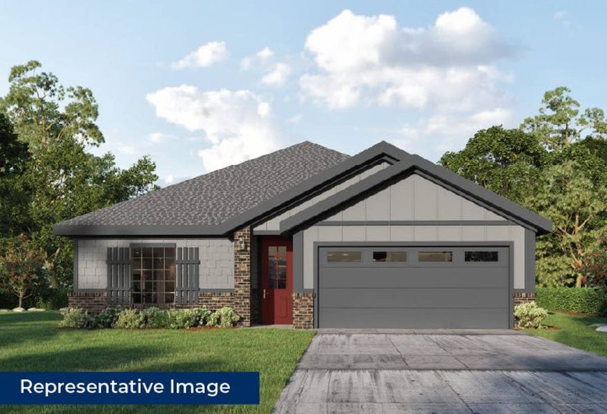 Representative exterior photo of a completed home built from the Monroe Select F by First Texas Homes in Parkside, Denton, TX (Image 7).