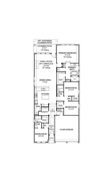 2D floor plan layout of this home in Marvida 45' - Gated, Cypress, TX (Image 2).