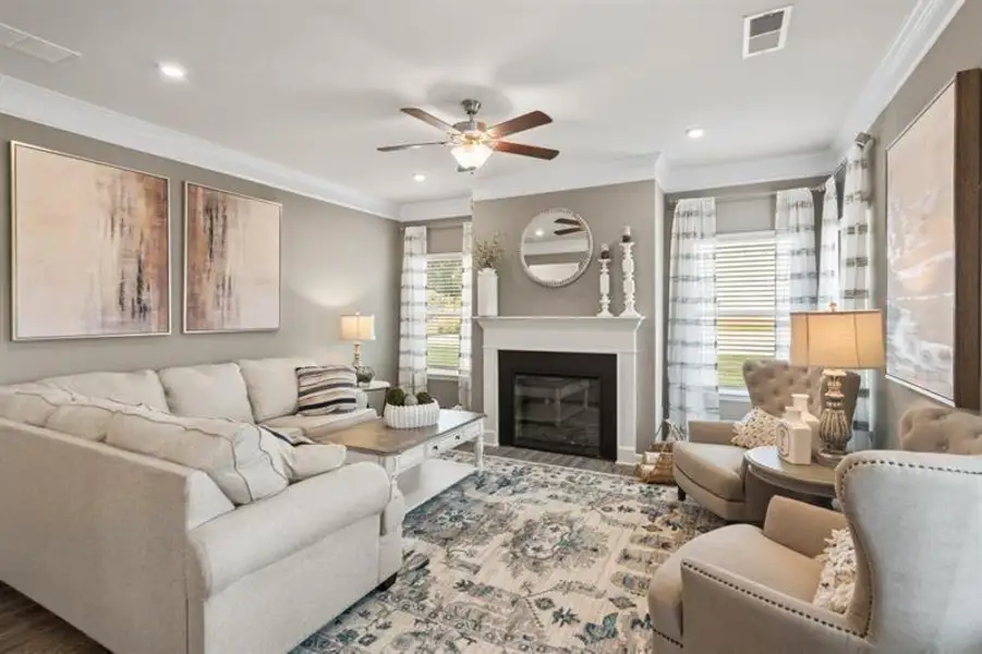 Furnished interior view inside a new home in Glen at Cave Springs, Douglasville (Image 28). Furnished interior view inside a new home in Glen at Cave Springs, Douglasville (Image 28).