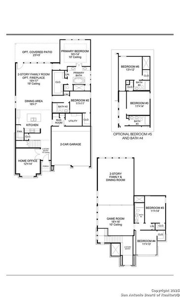 2D floor plan layout of this home in Corley Farms 50', Boerne, TX (Image 2).