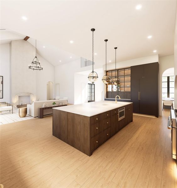 This rendering features the heart of the home with it's open concept layout.