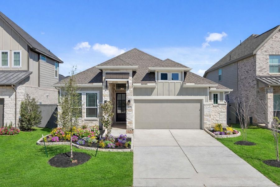 Front exterior of a new home in Jubilee, Hockley, TX, highlighting curb appeal (Image 27).
