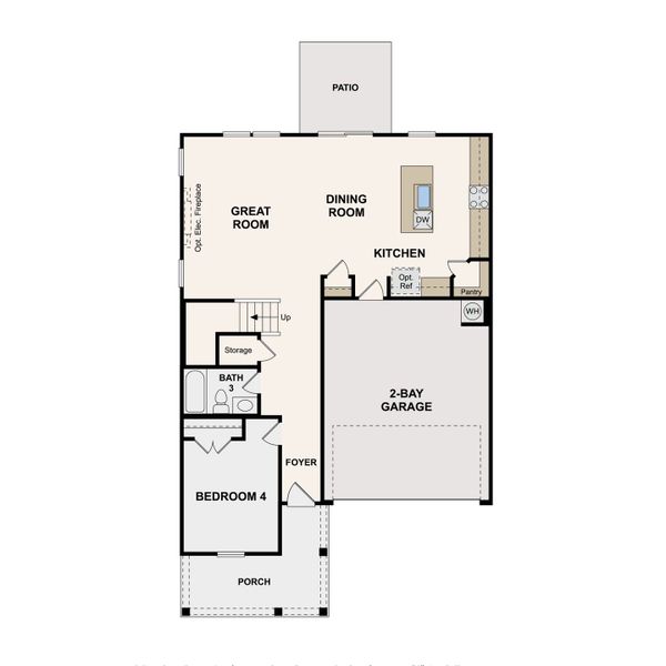 2D floor plan layout of this home in Canebrake at Hickory Hills, Old Hickory, TN (Image 2).