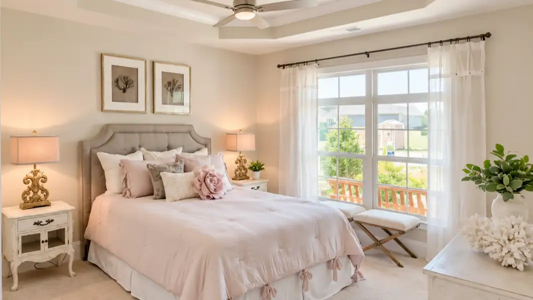 Furnished interior view inside a new home in Courtyards by Carrell, Ocean Isle Beach (Image 8).
