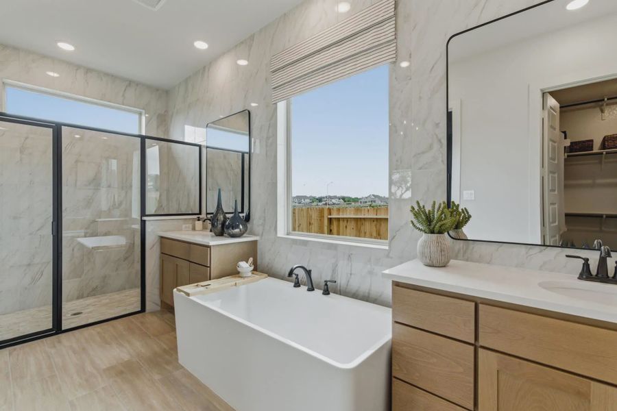 Representative furnished interior of a home built from the Acadia by Chesmar Homes in Prominence 50's, San Antonio (Image 9).