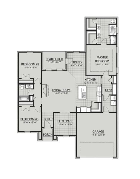 2D floor plan layout for the Roses V D by DSLD Homes in Natureview, Freeport, FL (Image 2). 2D floor plan layout for the Roses V D by DSLD Homes in Natureview, Freeport, FL (Image 2).